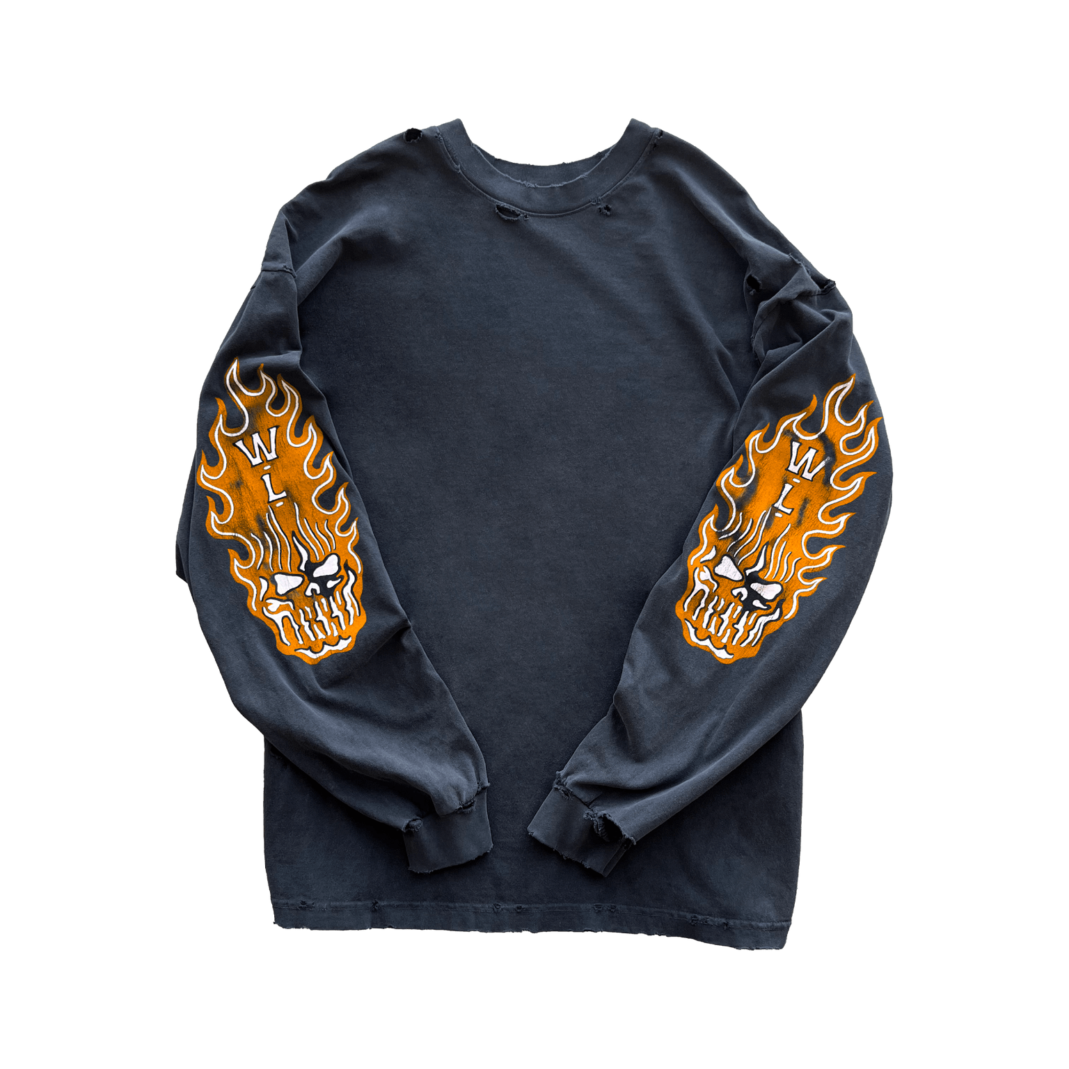 Flaming Skull Sleeve  - Orange