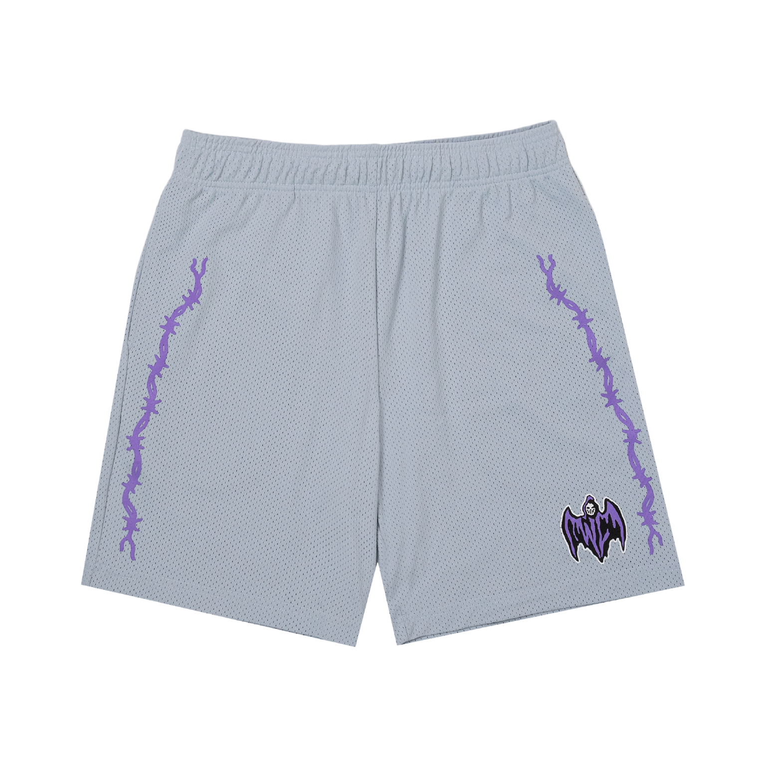 Bat Reaper Mesh Shorts - Grey
