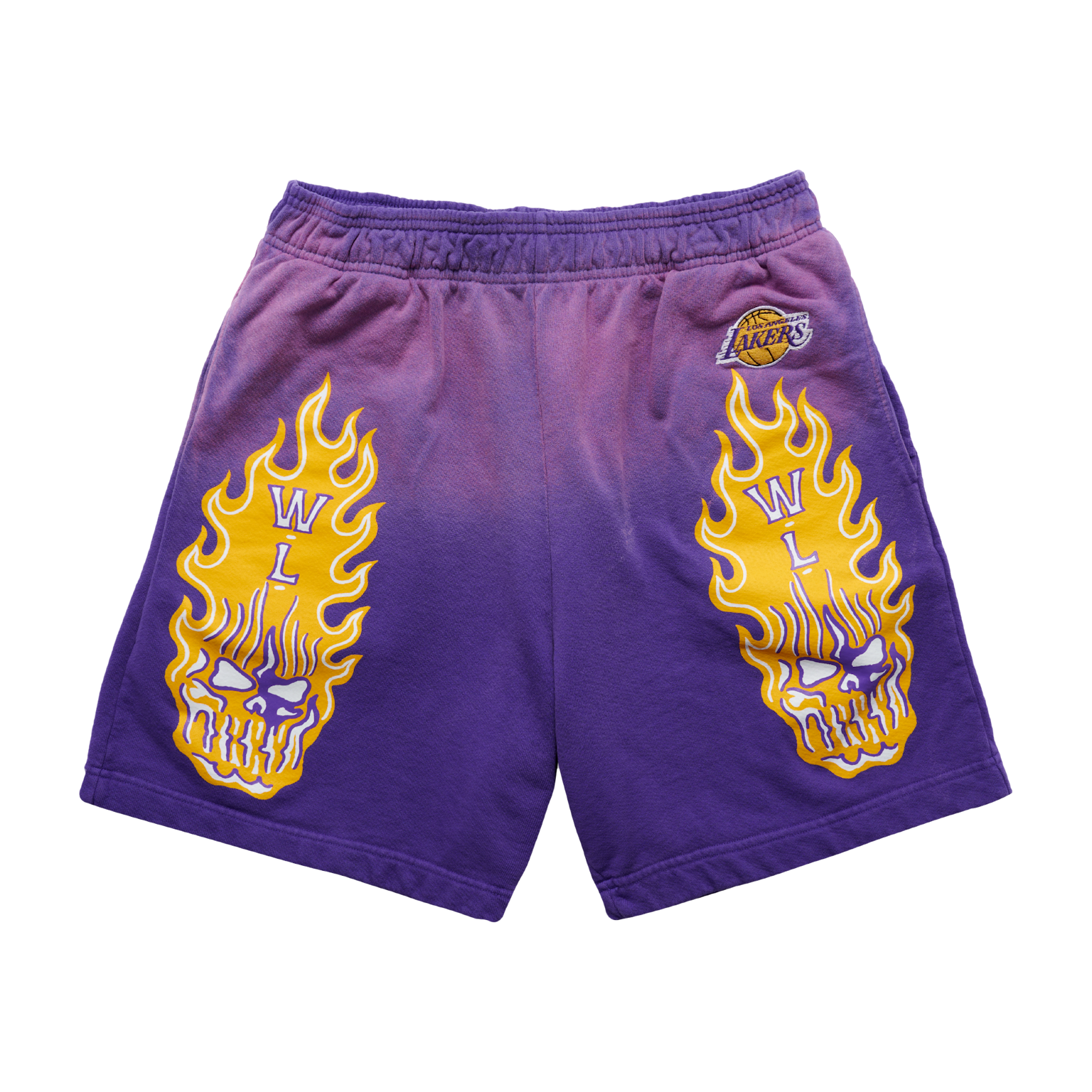 Los Angeles Lakers Flaming Skull Shorts